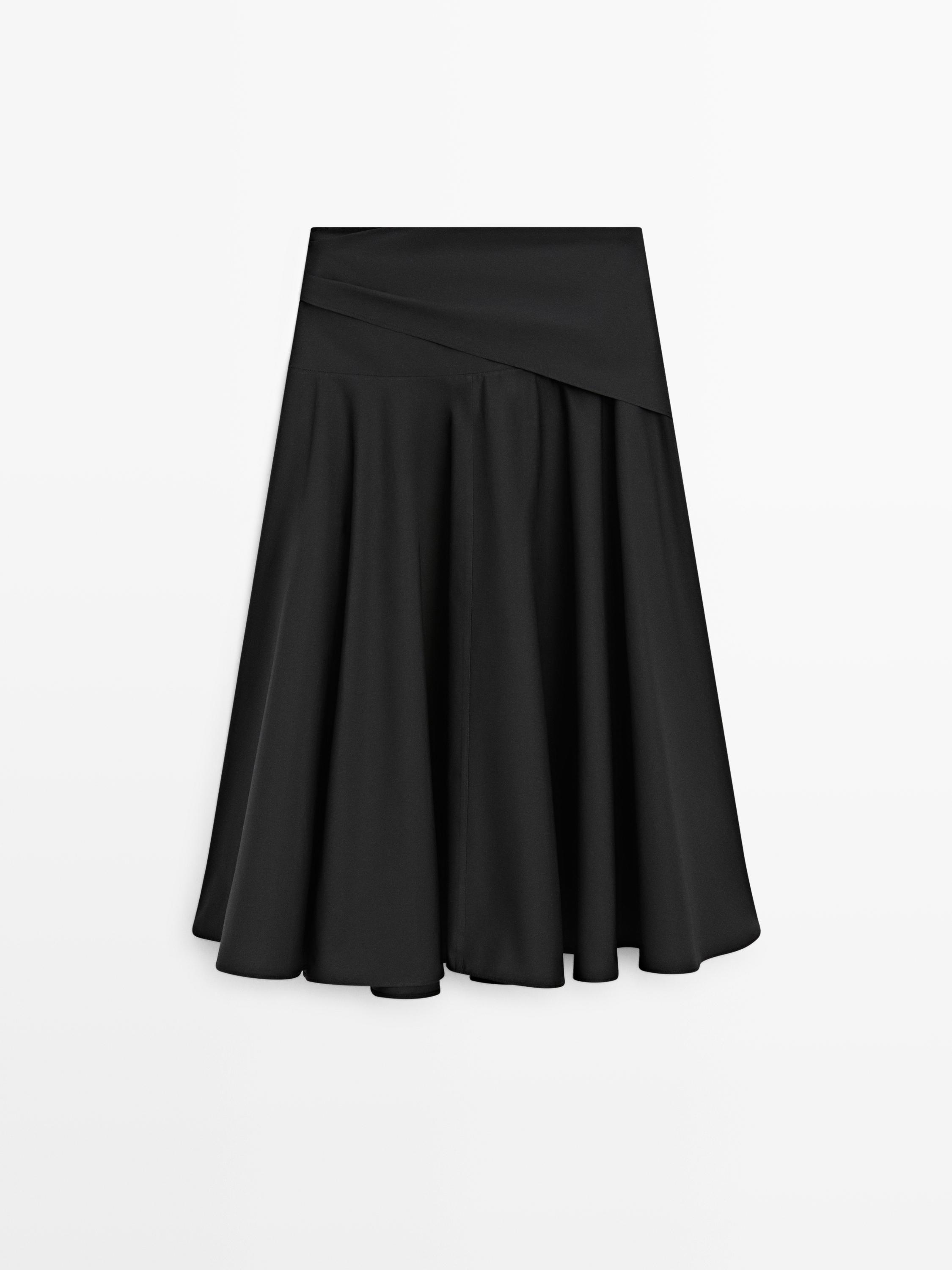 Jupe midi à détail foulard